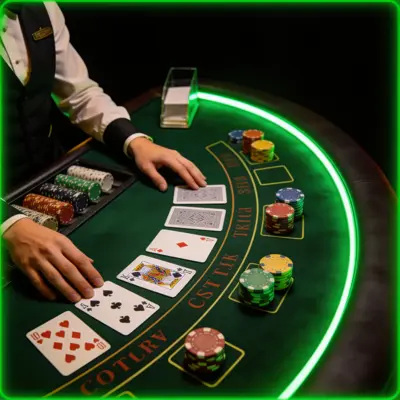 Live dealer casino table setup