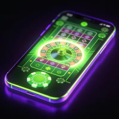 Mobile casino game on a phone screen